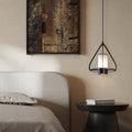 Modern Industrial Marble Pendant Light with Cone Iron Frame LED for Bedroom