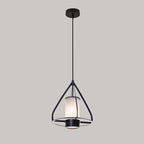 Modern Industrial Marble Pendant Light with Cone Iron Frame LED for Bedroom