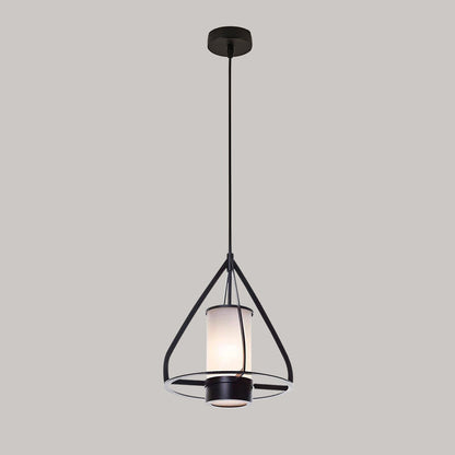 Modern Industrial Marble Pendant Light with Cone Iron Frame LED for Bedroom