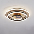 Chinese Style Semi-Flush Mount Ceiling Light – Brass & Acrylic LED with Triple-Ring Design for Bedroom