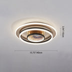 Chinese Style Semi-Flush Mount Ceiling Light – Brass & Acrylic LED with Triple-Ring Design for Bedroom