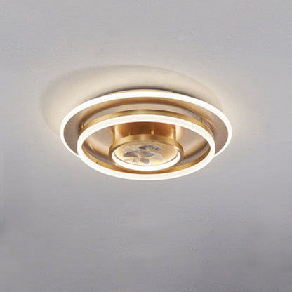 Chinese Style Semi-Flush Mount Ceiling Light – Brass & Acrylic LED with Triple-Ring Design for Bedroom