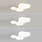 Minimalist Cloud-Shaped LED Flush Ceiling Light – 3-Piece Acrylic & Iron Design for Bedroom