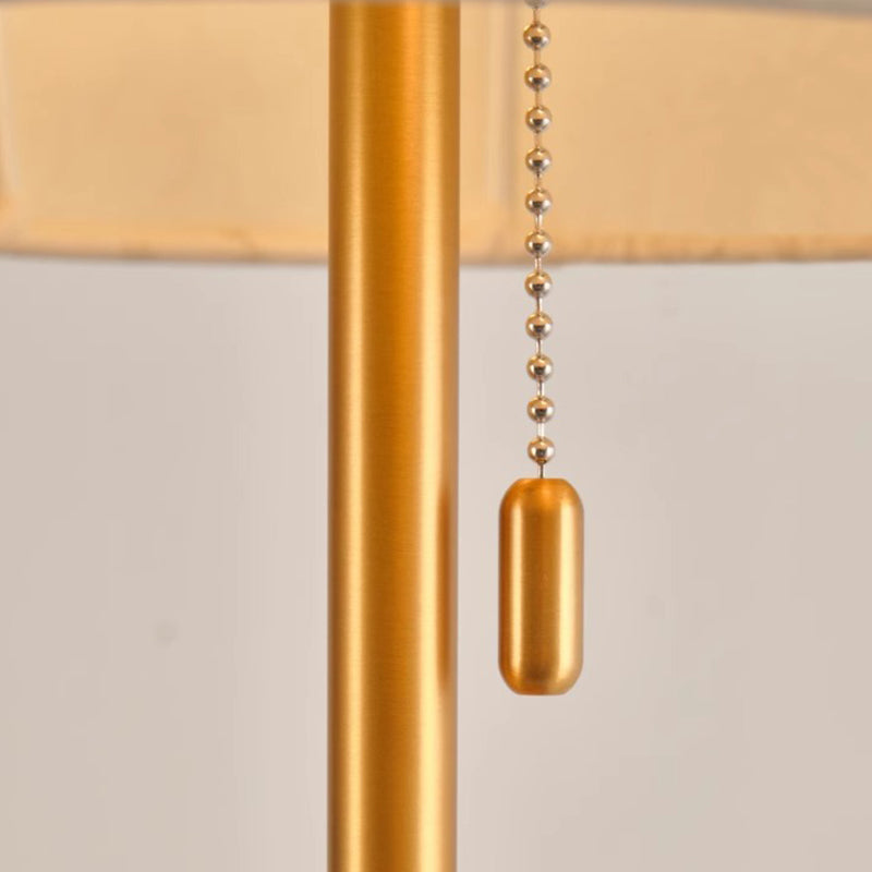 French Dome Table Lamp – 1-Light Ash Wood & Metal Base with Fabric Shade for Bedroom Lumendat