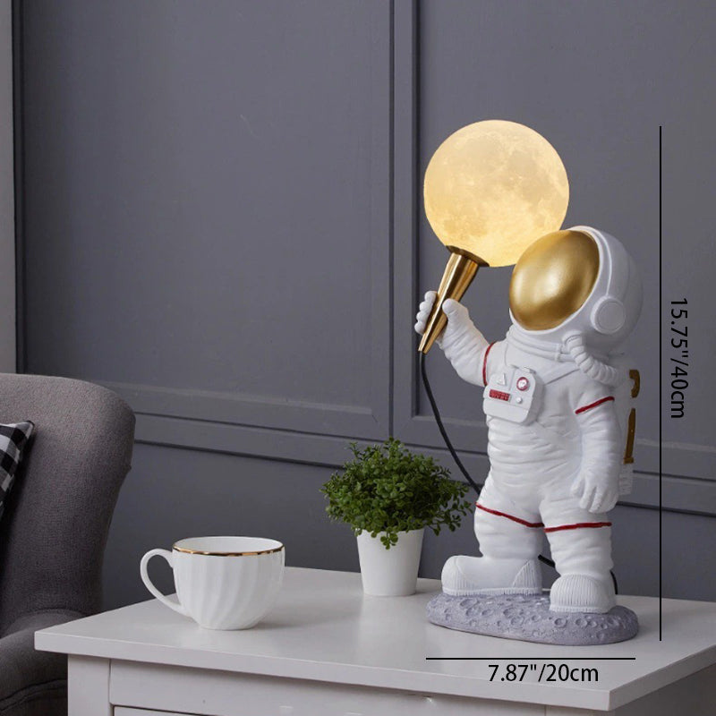 Creative Kids Table Lamp – 1-Light Cartoon Astronaut Resin Lamp for Bedroom Lumendat