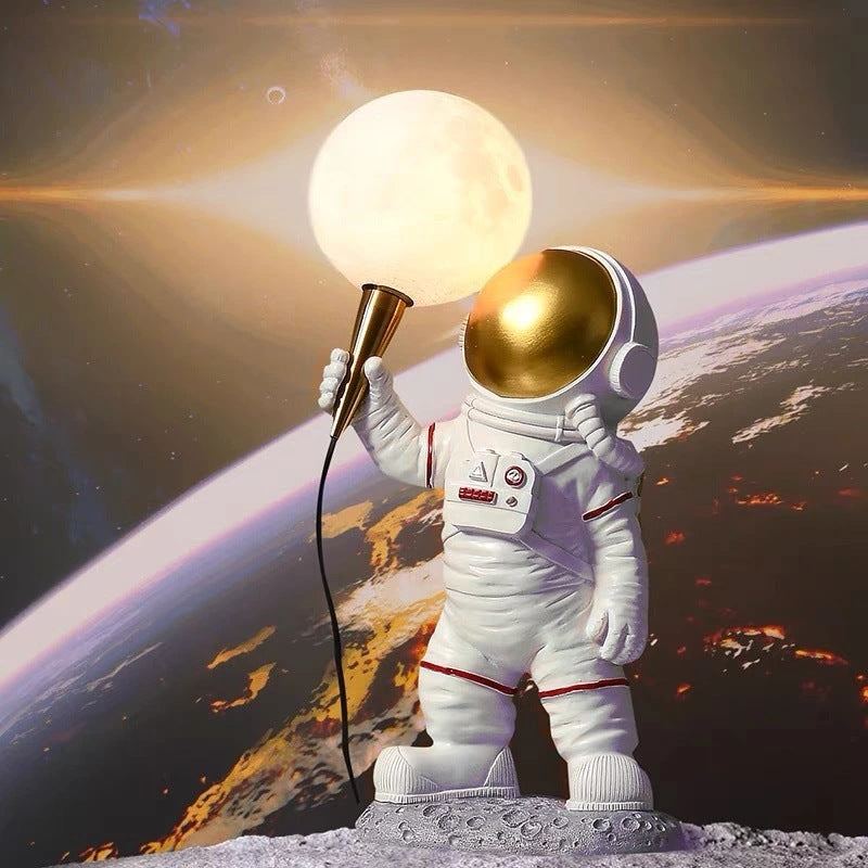 Creative Kids Table Lamp – 1-Light Cartoon Astronaut Resin Lamp for Bedroom Lumendat