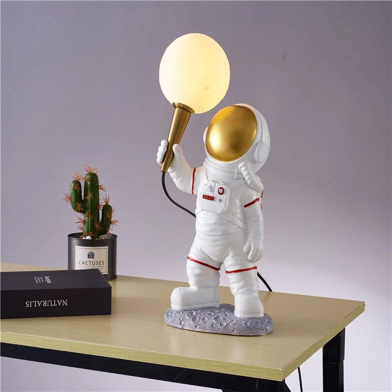 Creative Kids Table Lamp – 1-Light Cartoon Astronaut Resin Lamp for Bedroom Lumendat