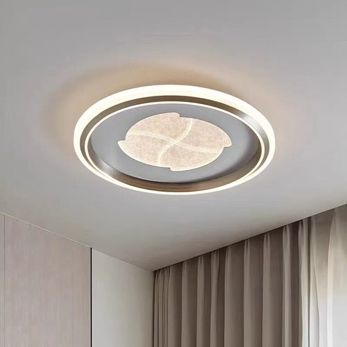 Modern Simplicity Round Iron Aluminum Acrylic LED Flush Mount Ceiling Light For Bedroom