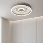 Contemporary Creative Round Iron Aluminum Acrylic Leather LED Flush Mount Ceiling Light For Bedroom