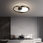 Modern Luxury Circle Copper Acrylic LED Flush Mount Ceiling Light For Bedroom
