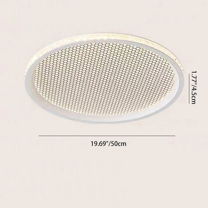 Traditional Vintage Round Aluminum Acrylic Crystal PVC LED Flush Mount Ceiling Light For Bedroom
