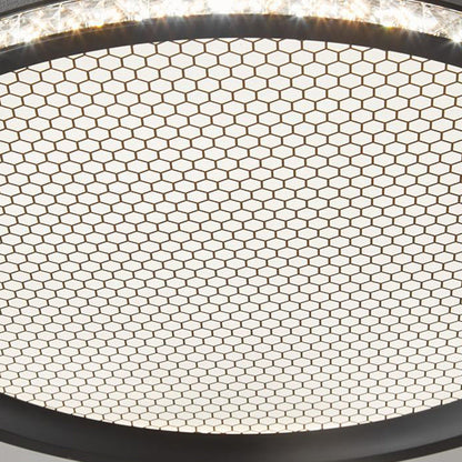 Traditional Vintage Round Aluminum Acrylic Crystal PVC LED Flush Mount Ceiling Light For Bedroom