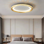 Modern Luxury Round Aluminum Crystal Acrylic LED Flush Mount Ceiling Light For Bedroom