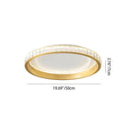 Modern Luxury Round Aluminum Crystal Acrylic LED Flush Mount Ceiling Light For Bedroom