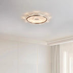 Modern Luxury Transparent Flower Aluminum Carbon Steel Acrylic LED Flush Mount Ceiling Light For Bedroom