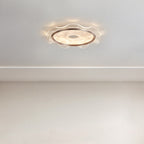 Modern Luxury Transparent Flower Aluminum Carbon Steel Acrylic LED Flush Mount Ceiling Light For Bedroom