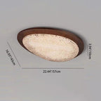 Modern Luxury Oval Stainless Steel Cracked Ice Resin LED Flush Mount Ceiling Light For Bedroom