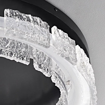 Contemporary Nordic Round Aluminum Resin LED Flush Mount Ceiling Light For Bedroom