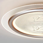 Contemporary Nordic Kids Swan Round Iron Aluminum Acrylic LED Flush Mount Ceiling Light For Bedroom