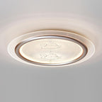 Contemporary Nordic Kids Swan Round Iron Aluminum Acrylic LED Flush Mount Ceiling Light For Bedroom