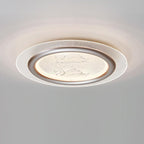 Contemporary Nordic Kids Swan Round Iron Aluminum Acrylic LED Flush Mount Ceiling Light For Bedroom