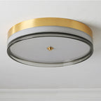Contemporary Nordic Round Copper Acrylic LED Flush Mount Ceiling Light For Bedroom