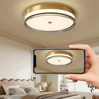 Contemporary Nordic Round Copper Acrylic LED Flush Mount Ceiling Light For Bedroom