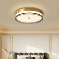 Contemporary Nordic Round Copper Acrylic LED Flush Mount Ceiling Light For Bedroom