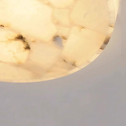 Contemporary Creative Round Brass Marble LED Flush Mount Ceiling Light for Bedroom