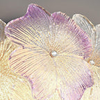 Traditional French Flower Dome Glass Metal 6/9 Light Semi-flush Mount Ceiling Light for Bedroom