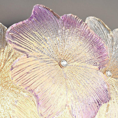 Traditional French Flower Dome Glass Metal 6/9 Light Semi-flush Mount Ceiling Light for Bedroom