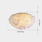 Traditional French Flower Dome Glass Metal 6/9 Light Semi-flush Mount Ceiling Light for Bedroom