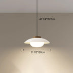 Modern Simplicity Dome Iron Glass Wooden LED Pendant Light For Living Room