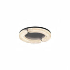 Modern Luxury Round Stainless Steel Platinum Resin LED Flush Mount Ceiling Light For Bedroom
