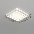 Contemporary Nordic Water Ripple Design Square Iron Acrylic LED Flush Mount Ceiling Light for Bedroom