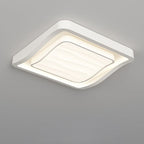 Contemporary Nordic Water Ripple Design Square Iron Acrylic LED Flush Mount Ceiling Light for Bedroom