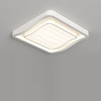 Contemporary Nordic Water Ripple Design Square Iron Acrylic LED Flush Mount Ceiling Light for Bedroom