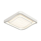 Contemporary Nordic Water Ripple Design Square Iron Acrylic LED Flush Mount Ceiling Light for Bedroom