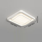 Contemporary Nordic Water Ripple Design Square Iron Acrylic LED Flush Mount Ceiling Light for Bedroom