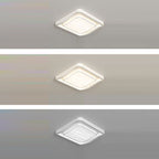 Contemporary Nordic Water Ripple Design Square Iron Acrylic LED Flush Mount Ceiling Light for Bedroom
