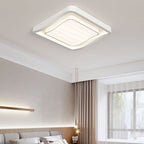 Contemporary Nordic Water Ripple Design Square Iron Acrylic LED Flush Mount Ceiling Light for Bedroom
