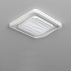 Contemporary Nordic Water Ripple Design Square Iron Acrylic LED Flush Mount Ceiling Light for Bedroom