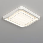 Contemporary Nordic Water Ripple Design Square Iron Acrylic LED Flush Mount Ceiling Light for Bedroom