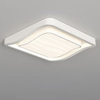 Contemporary Nordic Water Ripple Design Square Iron Acrylic LED Flush Mount Ceiling Light for Bedroom