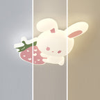 Modern Art Deco Kids Rabbit-Shaped Iron PE LED Flush Mount Ceiling Light for Bedroom