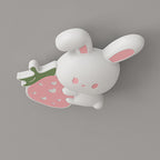 Modern Art Deco Kids Rabbit-Shaped Iron PE LED Flush Mount Ceiling Light for Bedroom