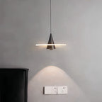 Modern Minimalist Cone Pendant Light – Iron & Aluminum LED Ceiling Fixture for Bedroom