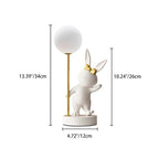 Contemporary Kids Table Lamp – Cartoon Rabbit Ceramic & Metal LED Light for Bedroom Lumendat