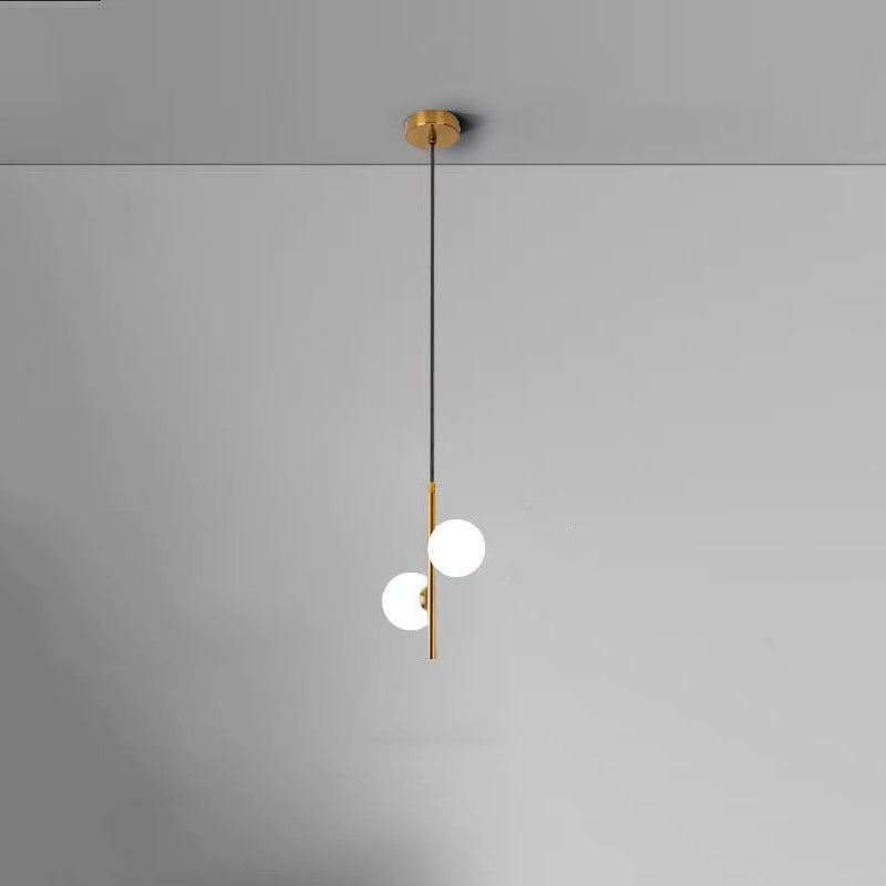 Contemporary Nordic Sphere Pendant Light – 2/3/4 Lights in Iron & Glass for Bedroom