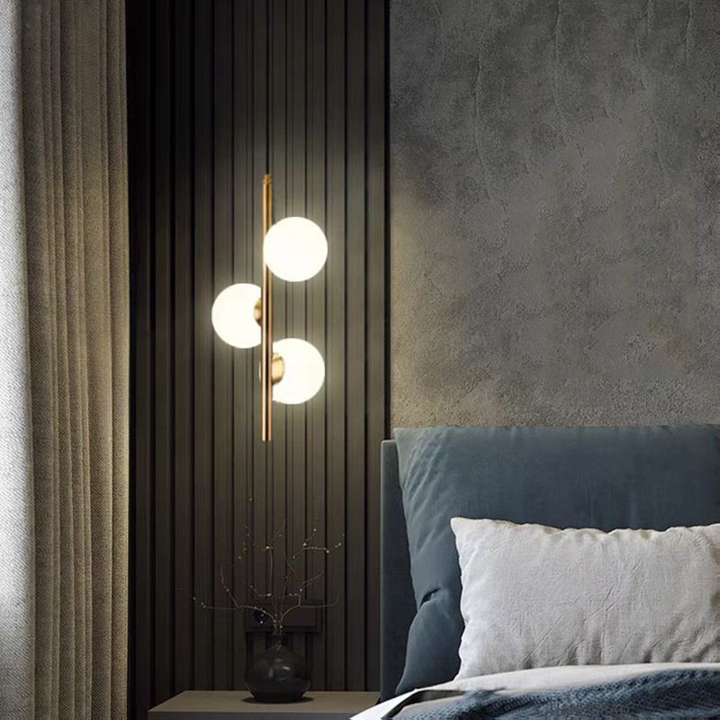 Contemporary Nordic Sphere Pendant Light – 2/3/4 Lights in Iron & Glass for Bedroom